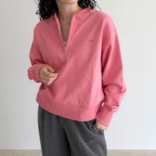 ハーフジップ裏毛スウェット
