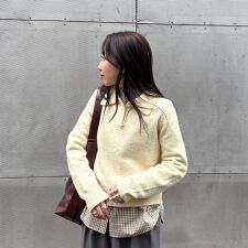 ポロ衿ニットプルオーバー