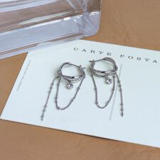 チェーンデザインCピアス