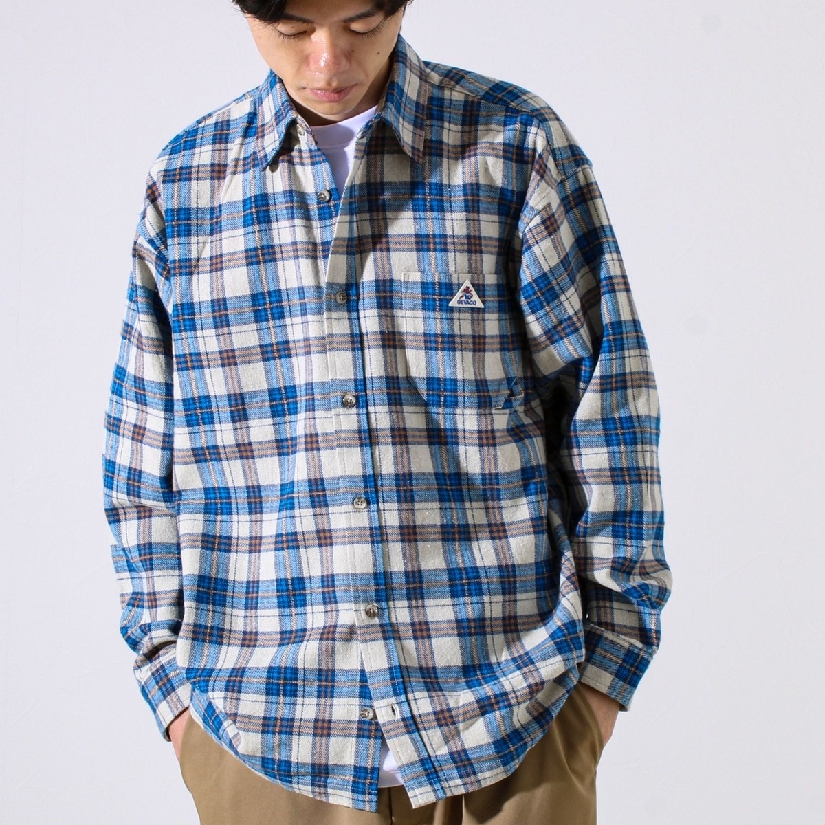 【GEVACO/ゲバコ】裾ストレートカット ネルシャツ