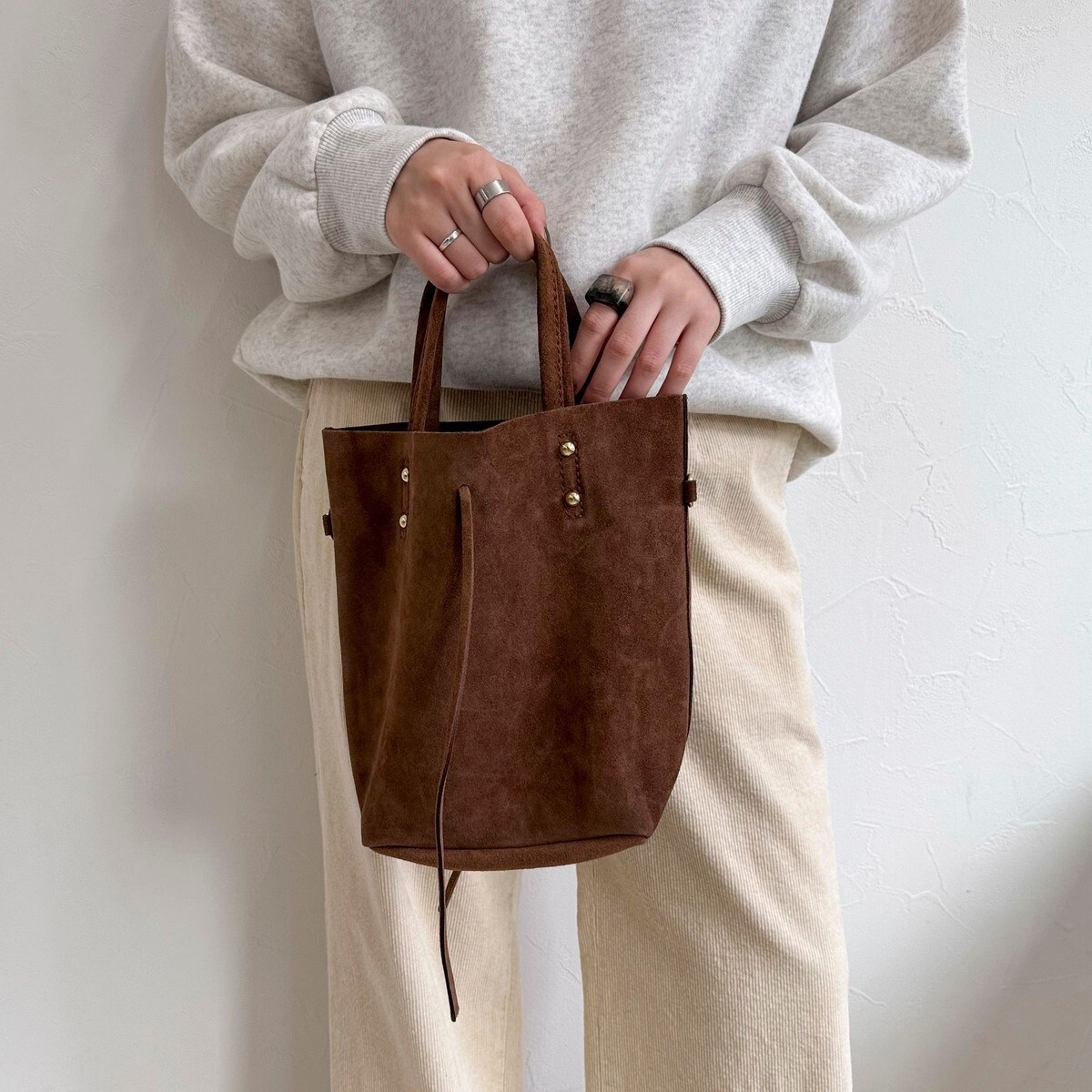 AULENTTI/オーレンティ】スエードバケツトートチェーンショルダー