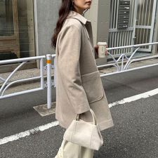 Super100ステンカラーミドルコート