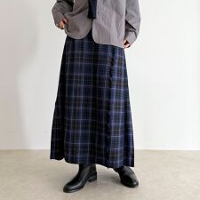 【GEVACO/ゲバコ】チェックサイドベルトスカート