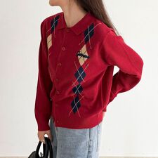 【GEVACO/ゲバコ】アーガイルニットカーディガン