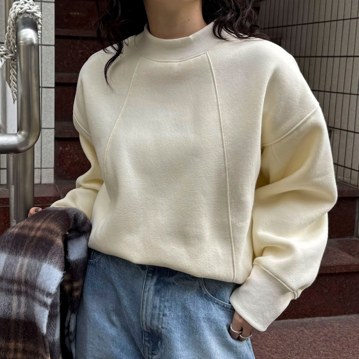 フレディエミュ（fredy emue）/両面起毛モックネックスウェットプルオーバー 両面起毛モックネックスウェットプルオーバー | フレディエミュ(fredy