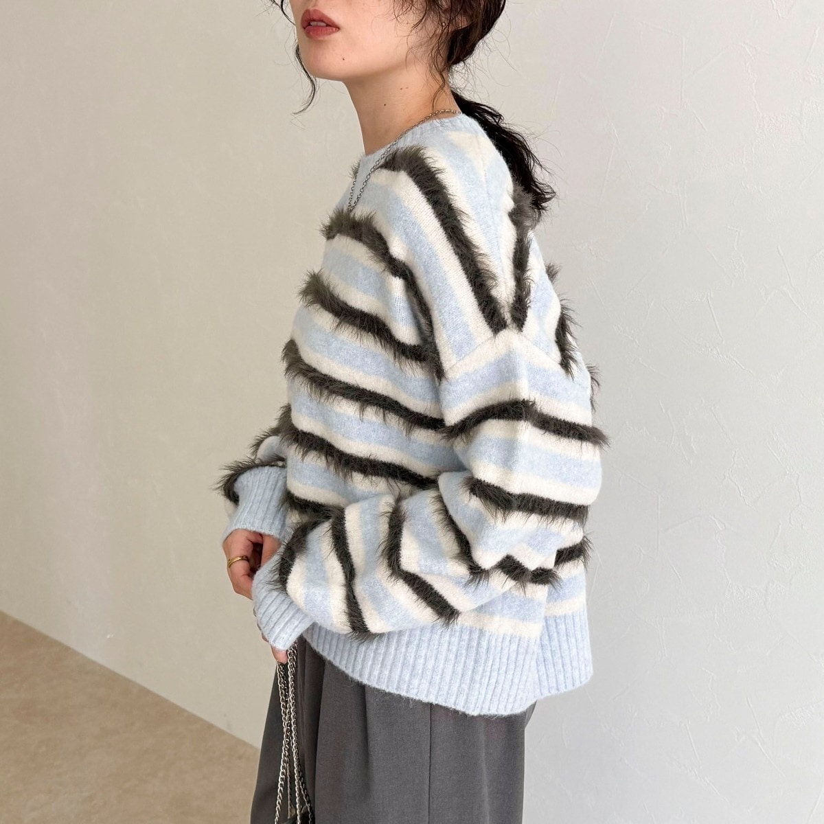 マルチボーダークロップドニットプルオーバー | フレディエミュ(fredy