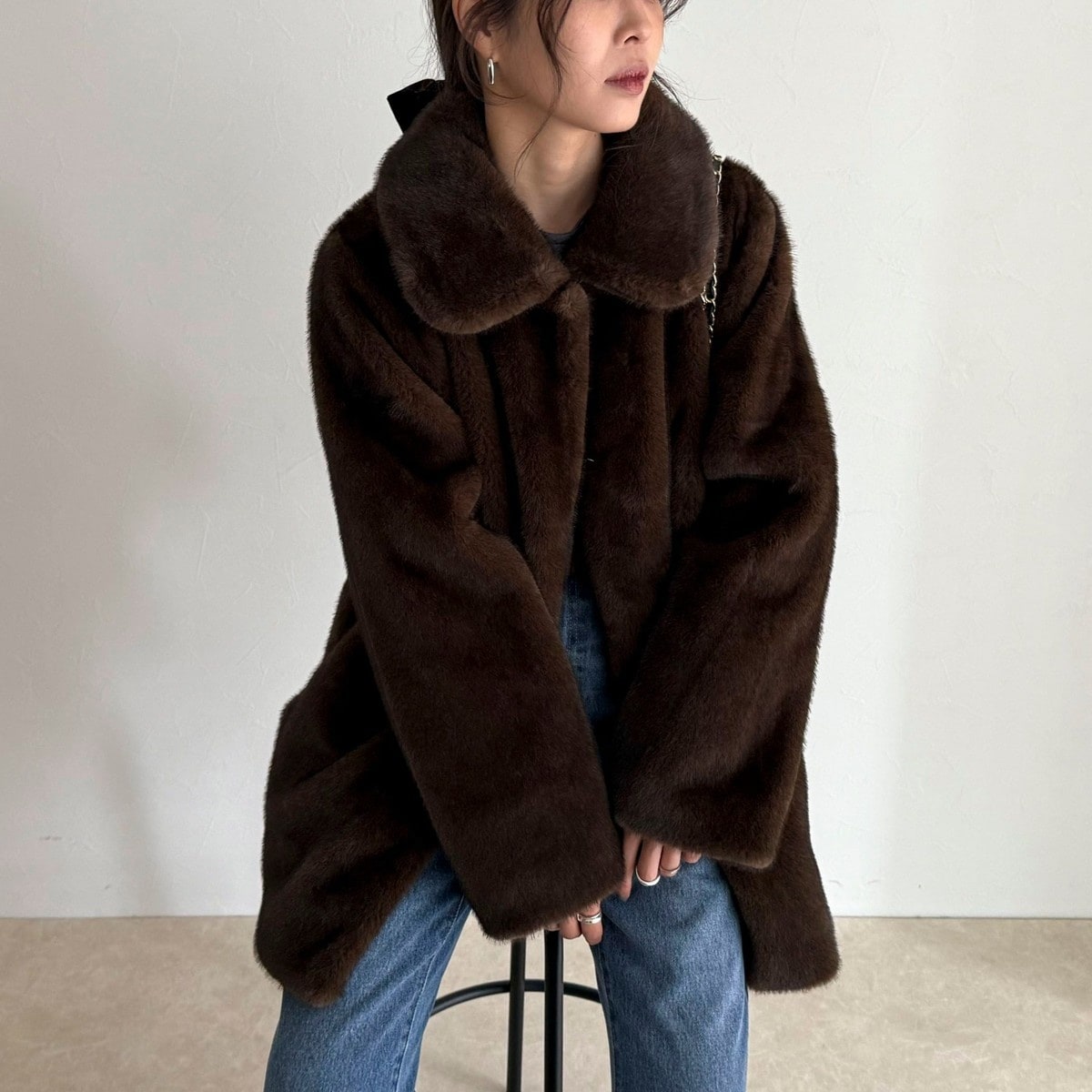 美品★エムプルミエクチュール★ファー　コート　32P HAVELESS/ハブレス】CAROLミドル丈ファーコート | フレディエミュ