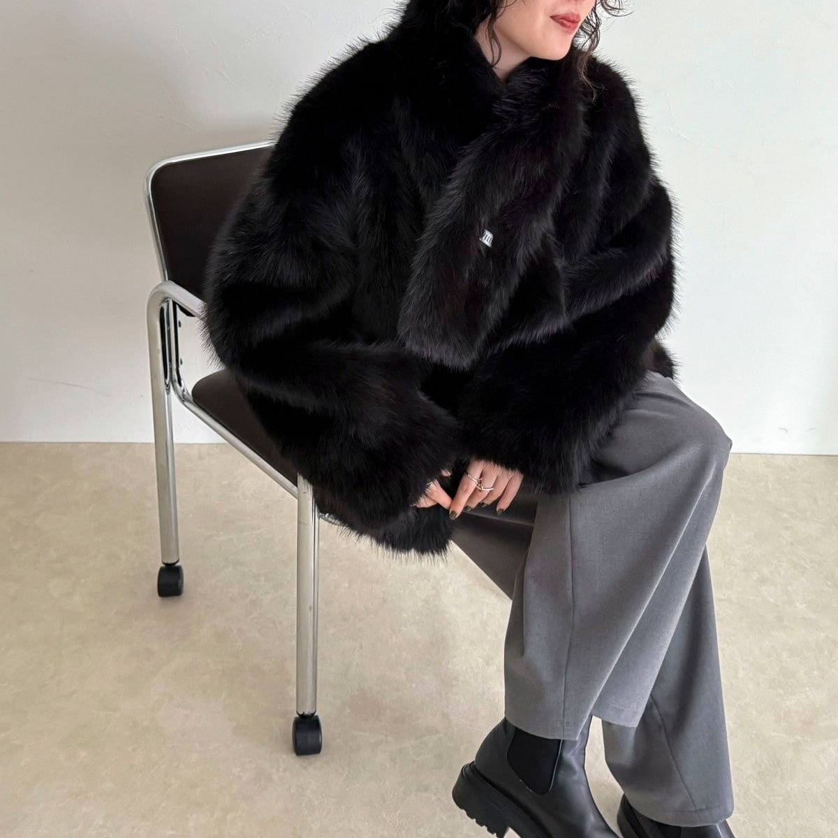 取扱店舗限定】クレストブリッジチェックリバーポリウールケープ