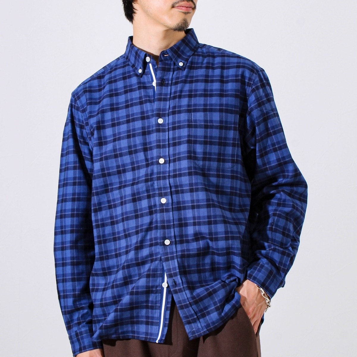 グロスター（GLOSTER）/【ビジカジ対応】ニットテープ ボタンダウンネルシャツ ビジカジ対応】ニットテープ ボタンダウンネルシャツ | グロスター