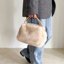 ミンク風2WAYボックストートバッグ