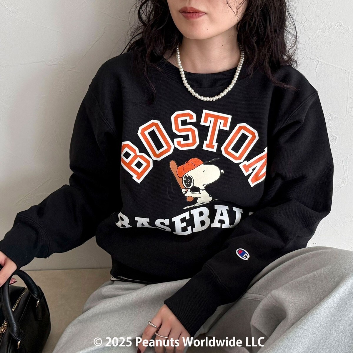 フレディエミュ（fredy emue）/【Champion/チャンピオン】SNOOPY CREW SWEATSHIRT Champion/チャンピオン】SNOOPY CREW SWEATSHIRT | フレディエミュ