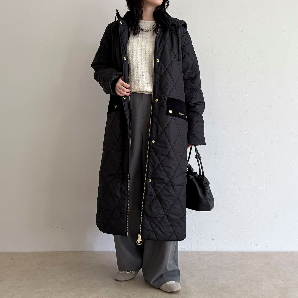 ♡Barbour キルティングジャケット　ロングコート Barbour（バブアー） レディース ラウンドカラー キルティング ロング