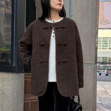 圧縮ニットチャイナコート