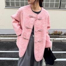 圧縮ニットチャイナコート