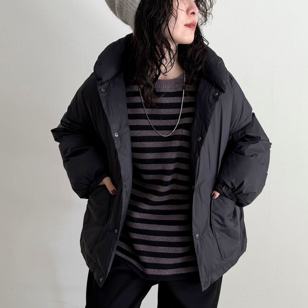 美品☆ブルーレーベルクレストブリッジ　ハイマルチピーチタフタショートダウン　38 BLUE LABEL / BLACK LABEL CRESTBRIDGE｜ハイマルチピーチタフタ