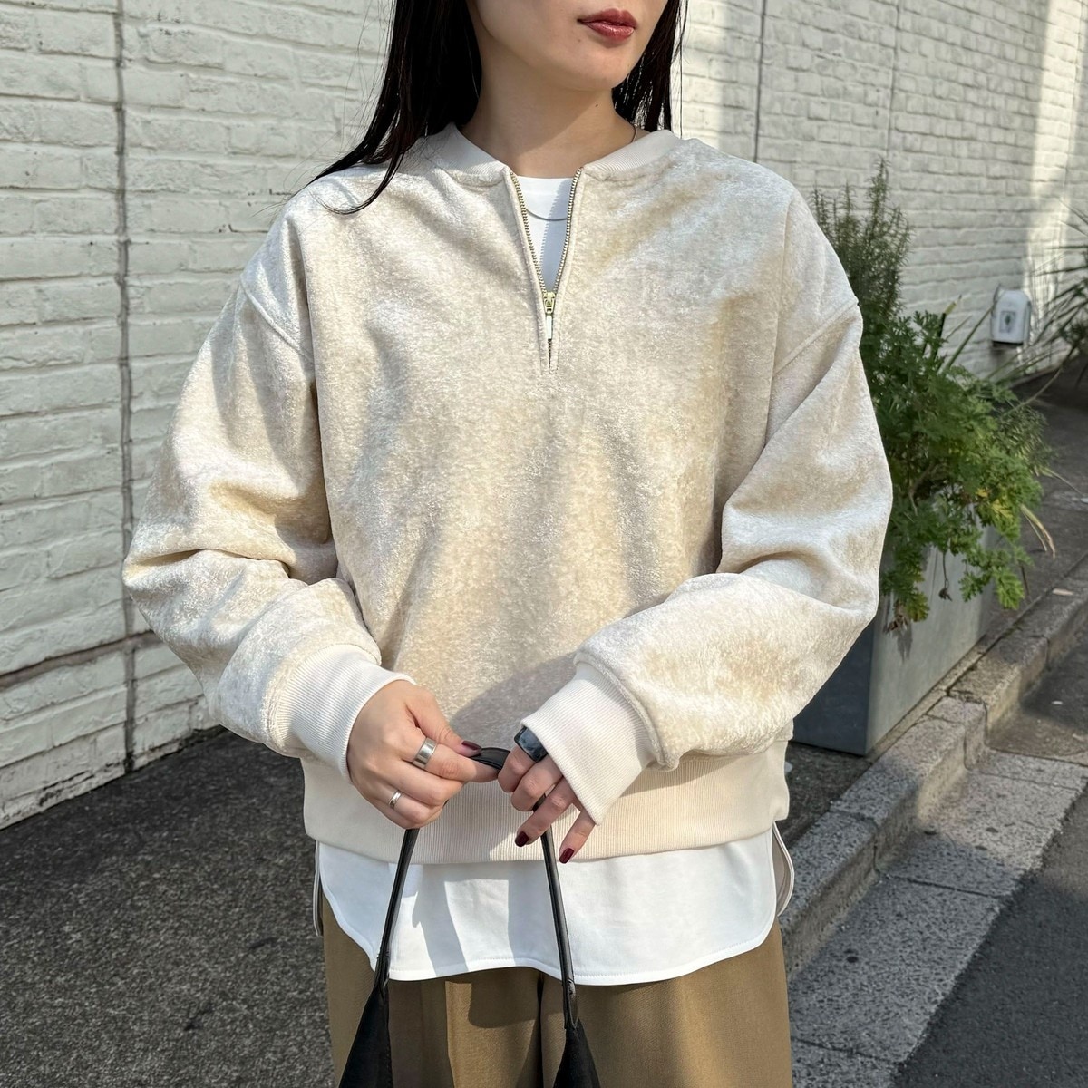 【NEW】フレディエミュ（fredy emue）/モールニットソーハーフジッププルオーバー モールニットソーハーフジッププルオーバー | フレディエミュ(fredy