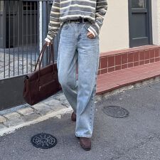 【待望の新色＆サイズ展開追加／@sora_522m企画】BASIC STRAIGHT DENIM