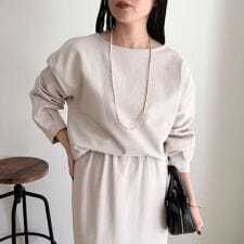 【セットアップ対応】パウダリーツイルコクーンブラウス