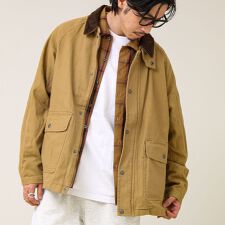 【ダック地/デニム】衿コール カバーオール