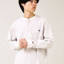 【BOY刺繍】裏グラデーション ヘンリーネック ロンT