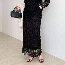 《セットアップ対応》フォーカスドット刺繍スカート