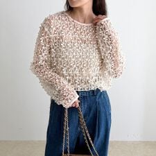 《セットアップ対応》フォーカスドット刺繍プルオーバー