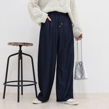 【低身長サイズ34有り】ライトシャンブレーデニムイージーパンツ