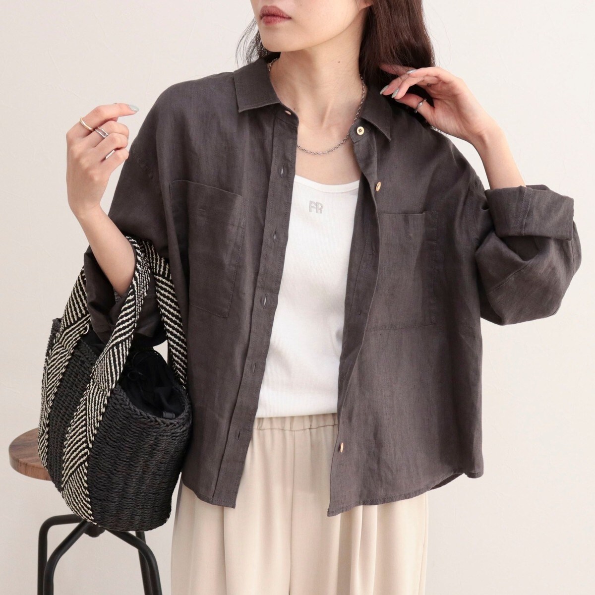 [�}���C]LINEN100 �N���b�v�h�V���c/�t���f�B�G�~���ifredy emue�j �`���R�[���O���[