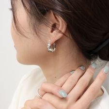 マルチビーズループピアス
