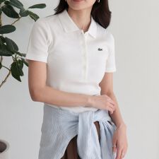 【LACOSTE/ラコステ】ワンポイントリブポロシャツ