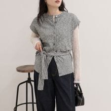 ベルト付きニットベスト