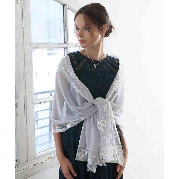オリジナル刺繍入りシフォンオーガンジー ビックショール | ドリー