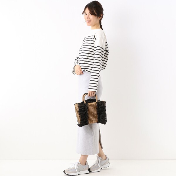 新品 未開封 CURIBISCUI オーガンジー ドット柄フリル カゴバッグ CURIBISCUI】オーガンジー ドット柄フリル カゴバッグ | キュリ