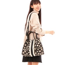 レオパード×ライン柄　2WAYトート