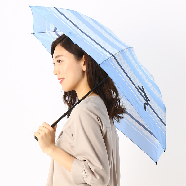 雨傘（３つ折り/折りたたみ/ミニ）【吸水袋付き】ボーダー/リボン 