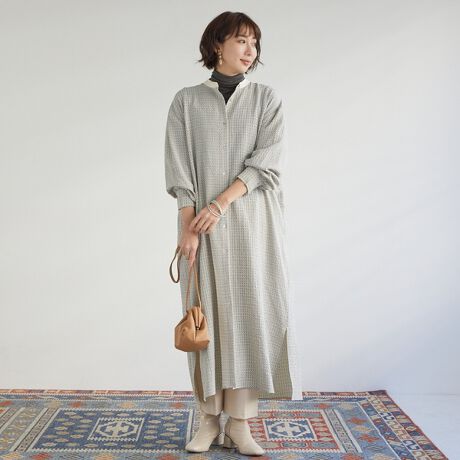 小紋柄シャツワンピース ドゥ アルシーヴ Doux Archives ファッション通販 マルイウェブチャネル