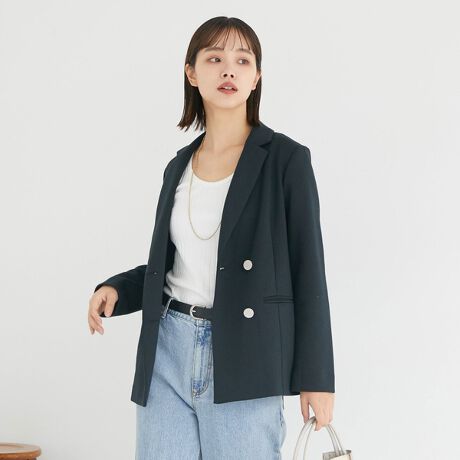 Doux archives ドゥアルシーヴ の ノーカラーダブルジャケット ノーカラージャケット
