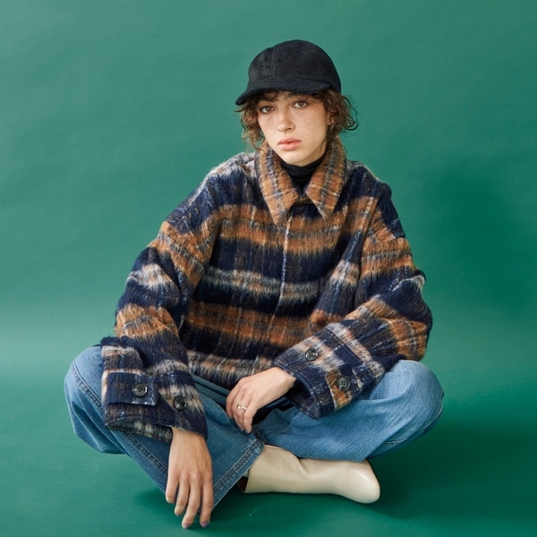 DRAWER チェック ウールショートコート DRAWER チェック ウールショートコート - メルカリ