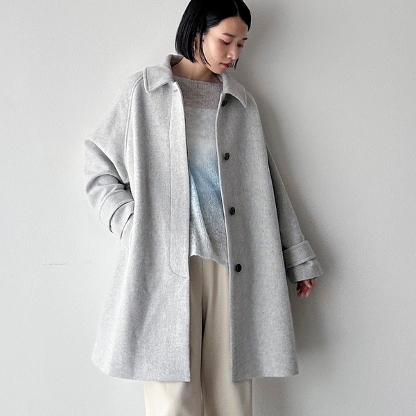 新品!!DOUXARCHIVES綿ナイロンミドルステンカラーコート Doux archives（ドゥアルシーヴ）の「綿ナイロンミドルステンカラー