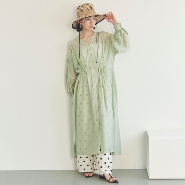 Spick&Span リーフプリントティアードドレス Spick&Span リーフプリントティアードドレス