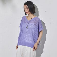 スパンコールメッシュニット