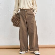 サイドベルトワイドパンツ