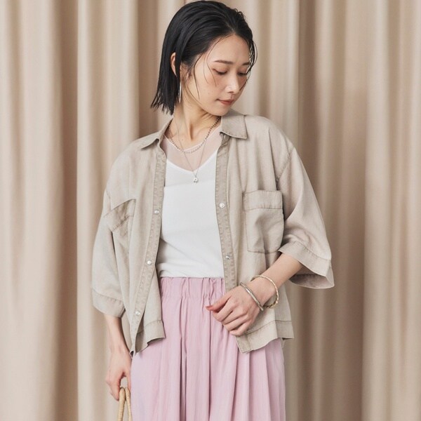 バイオウォッシュ加工ショートシャツ | ドゥ アルシーヴ(Doux archives