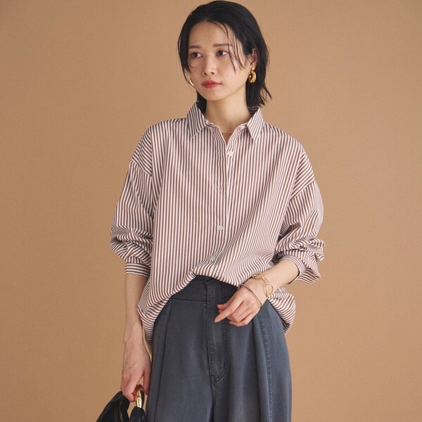 ドゥ アルシーヴ（Doux archives）/ストライプベーシックオーバーシャツ ストライプベーシックオーバーシャツ | ドゥ アルシーヴ(Doux archives