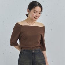 オフショル５分袖カットソー