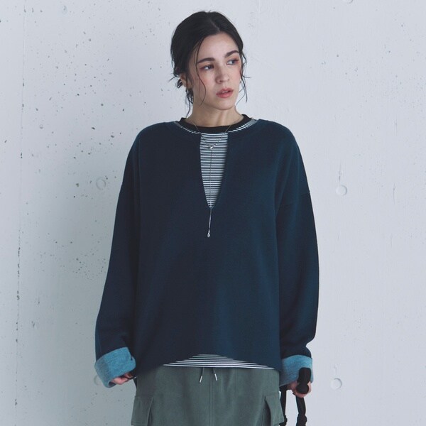 ドゥ アルシーヴ（Doux archives）/Ｖネック配色ニットプルオーバー Vネック配色ニットプルオーバー | ドゥ アルシーヴ(Doux archives