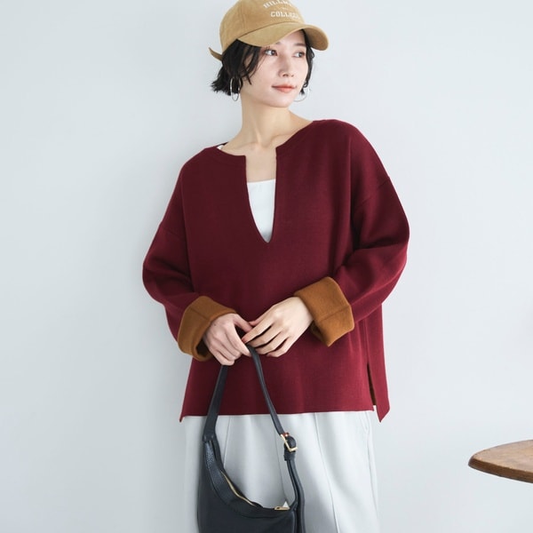 ドゥ アルシーヴ（Doux archives）/Ｖネック配色ニットプルオーバー Vネック配色ニットプルオーバー | ドゥ アルシーヴ(Doux archives