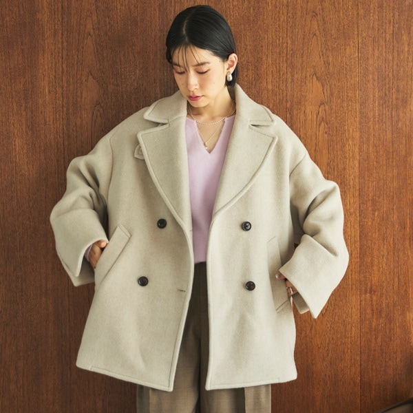 ウール混メルトンPコート【スクール】【学生】【通学】【学校
