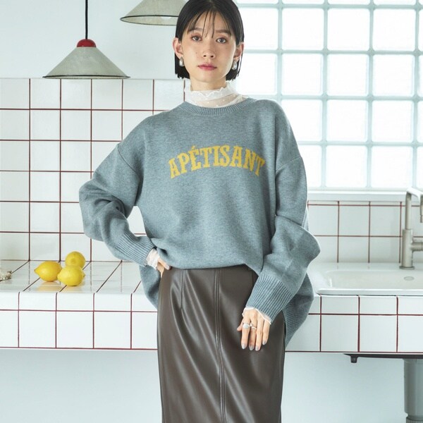 ドゥ アルシーヴ（Doux archives）/カレッジロゴニットプルオーバー カレッジロゴニットプルオーバー | ドゥ アルシーヴ(Doux archives