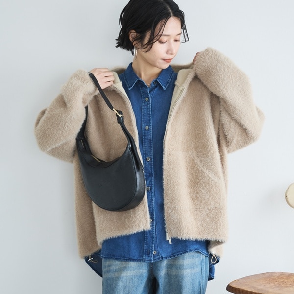 Wフェイスシャギーフーディ―ブルゾン | ドゥ アルシーヴ(Doux